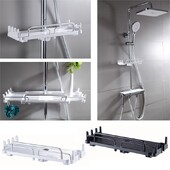 Modele noi Raft de duș extensibil Raft de baie fără găurire Tavă de șampon Suport de depozitare pentru duș Accesorii de baie