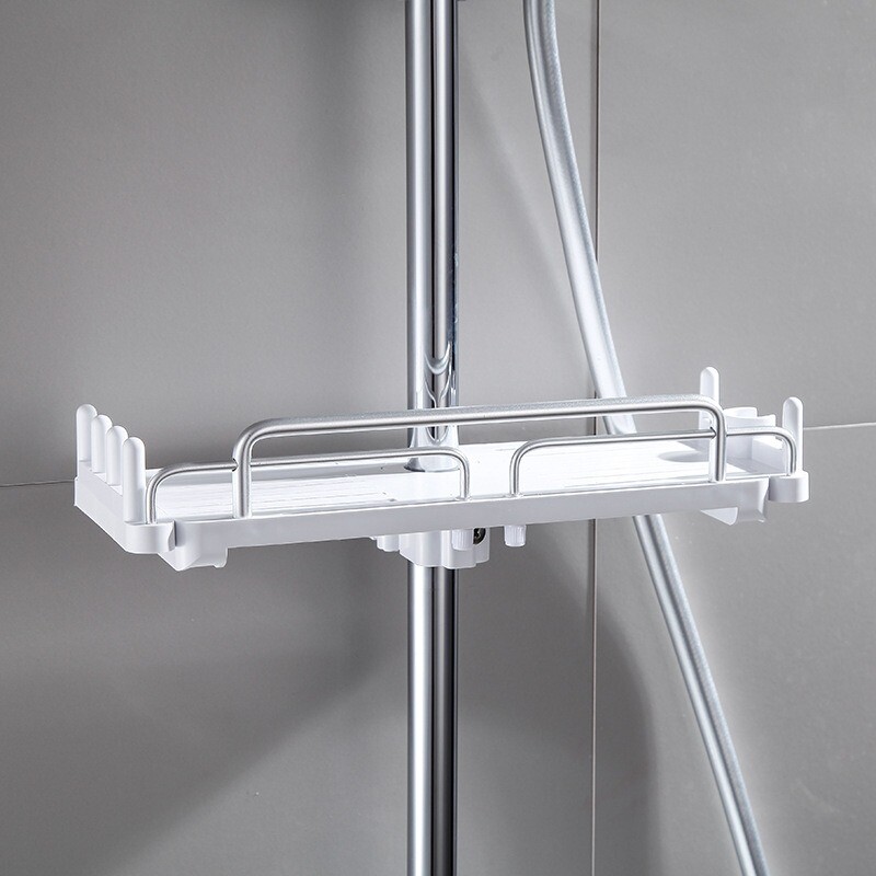 Modele noi Raft de duș extensibil Raft de baie fără găurire Tavă de șampon Suport de depozitare pentru duș Accesorii de baie