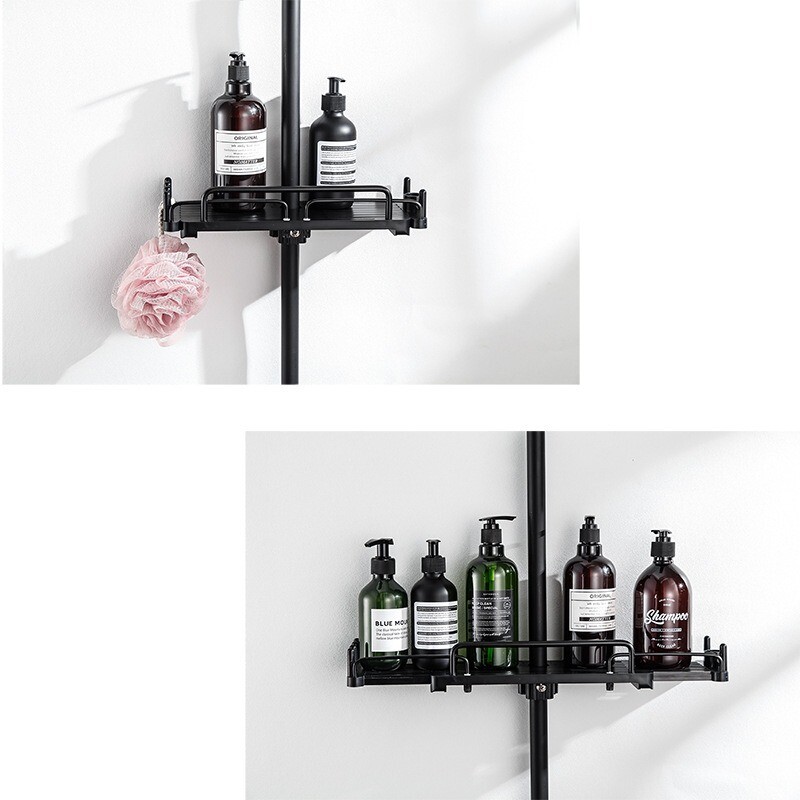 Modele noi Raft de duș extensibil Raft de baie fără găurire Tavă de șampon Suport de depozitare pentru duș Accesorii de baie