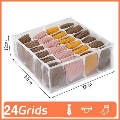 24 vöö Sokid Hoiukast Aluspesu Rinnahoidja Organisaator Kokkupandav Kapp Eraldaja Sahtlid Korraldaja Riidekapp Riided Korralduskarp