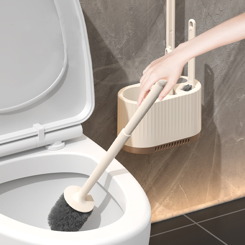 Kodumajapidamises kasutatav WC-hari Seinale kinnitatav WC-puhastushari, nurgata põhjalikuks puhastamiseks, sobib tualettruumidele, 4-ühes komplekt