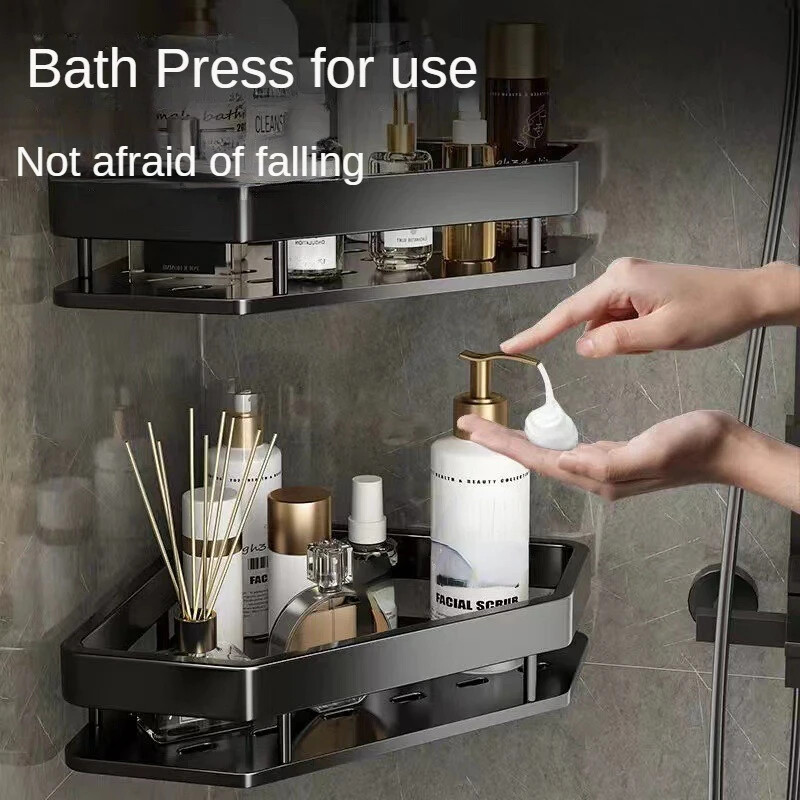 Torkevaba nurgarest Vannitoa riiul Riiulid Seinale paigaldatav dušihoidik Alumiiniumist hoidik Vannitoa köök Korraldaja tarvik