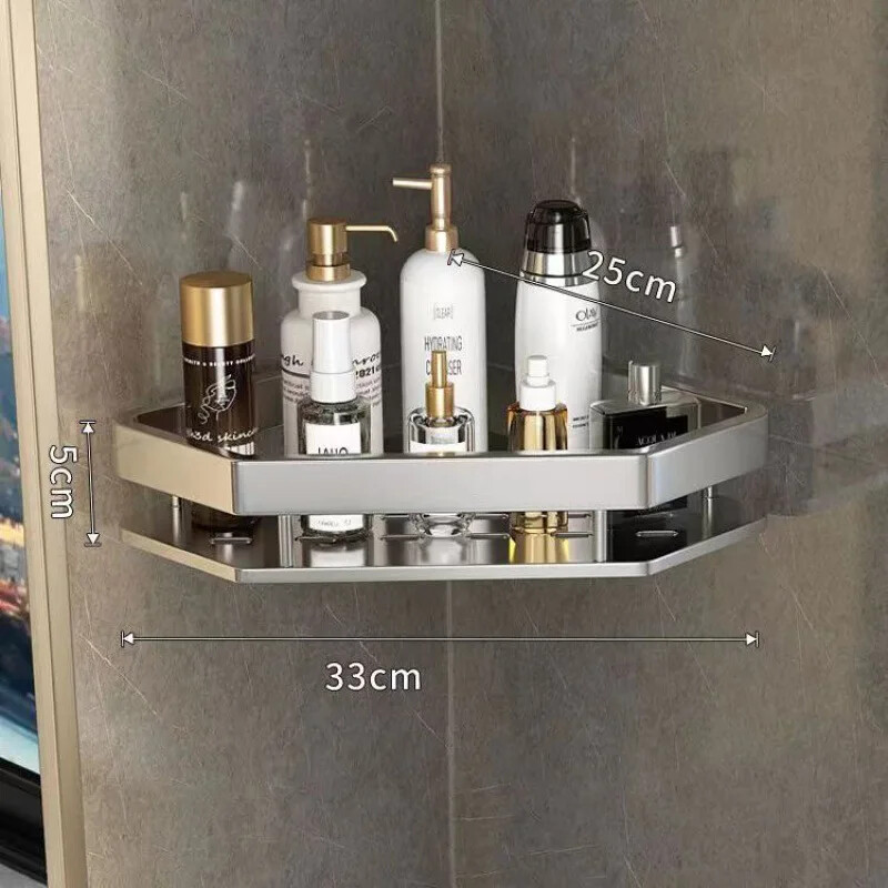 Torkevaba nurgarest Vannitoa riiul Riiulid Seinale paigaldatav dušihoidik Alumiiniumist hoidik Vannitoa köök Korraldaja tarvik