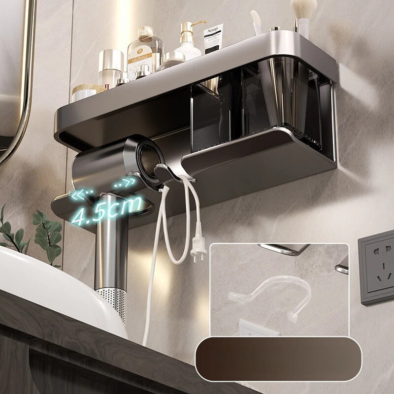 Ράφι τοίχου μπάνιου Aviation Ράφια αποθήκευσης αλουμινίου για στεγνωτήρα μαλλιών Κούνια Home Organizer Αξεσουάρ προμήθειες Υλικά