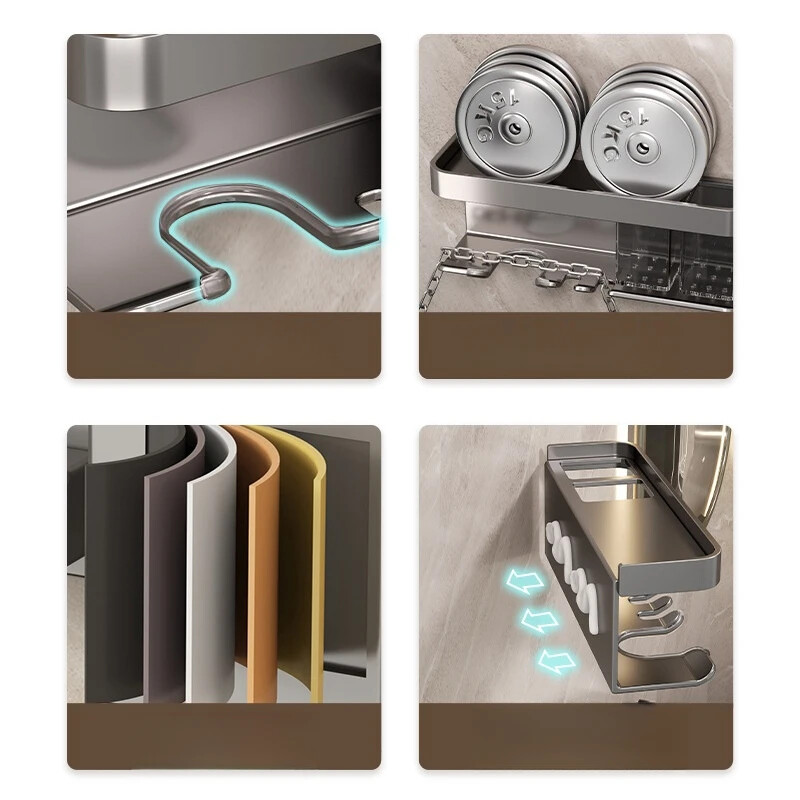 Ράφι τοίχου μπάνιου Aviation Ράφια αποθήκευσης αλουμινίου για στεγνωτήρα μαλλιών Κούνια Home Organizer Αξεσουάρ προμήθειες Υλικά