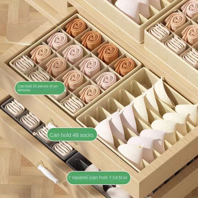 24 võrega mittekootud sokid püksid aluspesu hoiukarp Kokkupandavad rihmasidemed Korraldajad kast riidekapp kapi jagaja karbid