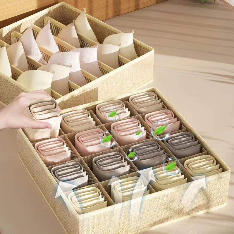 24 võrega mittekootud sokid püksid aluspesu hoiukarp Kokkupandavad rihmasidemed Korraldajad kast riidekapp kapi jagaja karbid