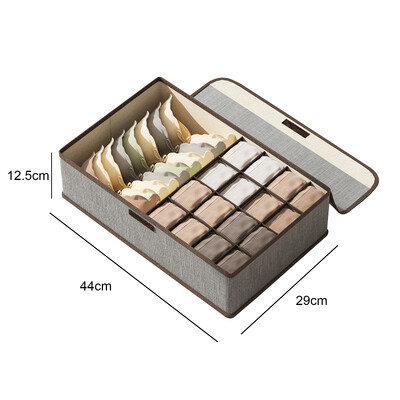 3-σε-1 υφασμάτινες κάλτσες εσωρούχων Συρτάρι Organizer Κουτί οικιακής χρήσης Ντουλάπα κουτί αποθήκευσης Πτυσσόμενο βαμβακερό λινό μοντέρνο απλό στυλ