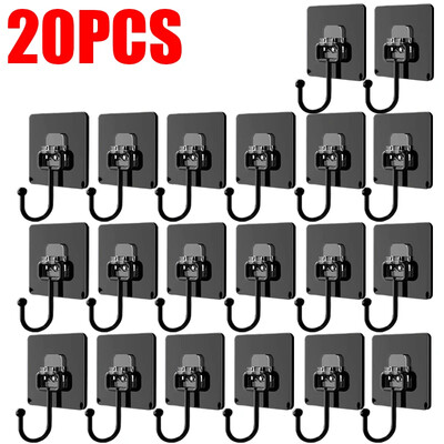 20/1 vnt Lipnus kabliukas vandeniui atsparus PVC tvirtas metalinis kablio sieninis laikiklis durų rankšluosčių kabykla Virtuvės vonios kambario laikymo organizatorius