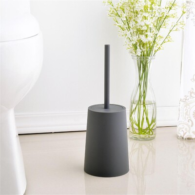 Tualeto šepetys su pagrindu Modernaus dizaino juodas tualeto šepetys su dangteliu Valymo šepečių rinkinys Valymo reikmenys Vonios kambario priedai