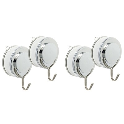 Siurbimo kablio 4 pakuotės vakuuminiai siurbimo puodelio kabliukai, laikomi iki 18 Lb siurbimo puodelio sieniniai kabliukai, virtuvės ir vonios pakabos