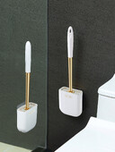 WORTHBUY silikoninis tualeto šepetys su nutekėjimo pagrindu, montuojamas ant sienos, nuimamas tualeto valymo šepetys su ilga rankena Vonios kambario priedai