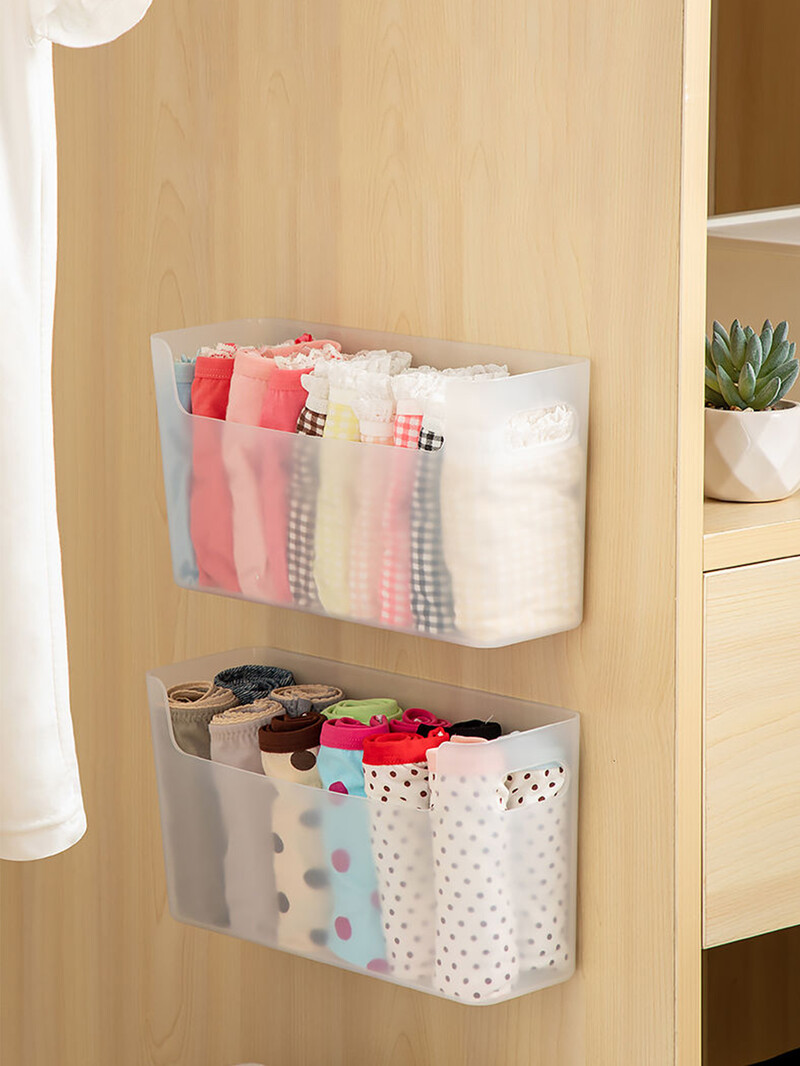 WORTHBUY Cutie de depozitare pentru haine, agățată pe perete, dulapuri fără perforații, cu sertare, cutie de organizare pentru șosete de capacitate mare pentru lenjerie intimă