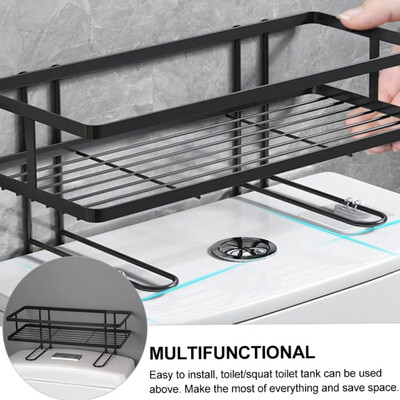 Ράφια οργάνωσης μπάνιου πάνω από το ράφι της τουαλέτας, Αποθήκευση τουαλέτας 1 επιπέδου, Καλάθι θήκης χαρτιού πολλαπλών λειτουργιών Χωρίς εξοικονόμηση χώρου διάτρησης