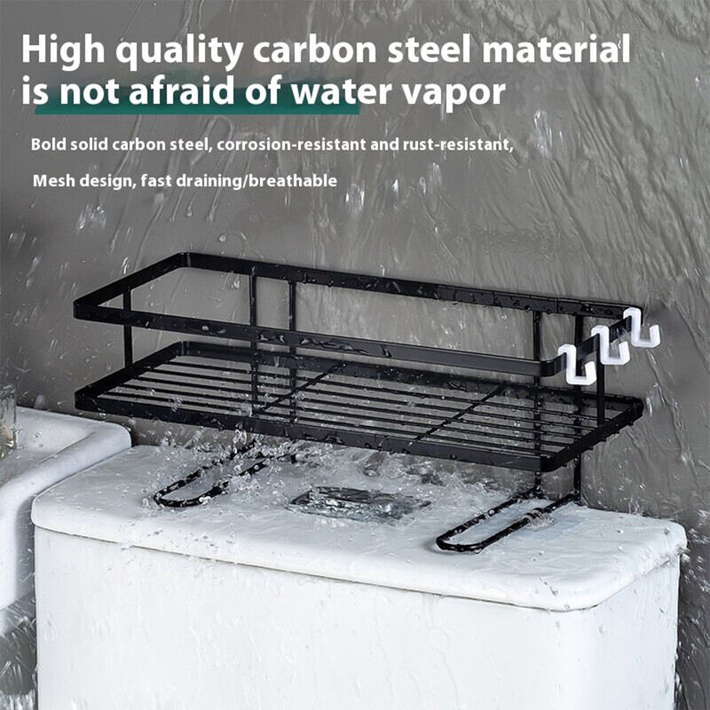 Ράφια οργάνωσης μπάνιου πάνω από το ράφι της τουαλέτας, Αποθήκευση τουαλέτας 1 επιπέδου, Καλάθι θήκης χαρτιού πολλαπλών λειτουργιών Χωρίς εξοικονόμηση χώρου διάτρησης