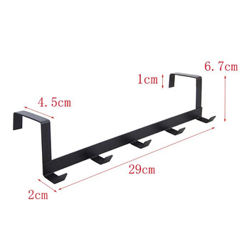 Без пробиване 5 куки Задна кука на вратата Чанта за дрехи от ковано желязо Закачалка Шапка Поставка за съхранение на различни вещи Закачалка Домашен органайзер за баня