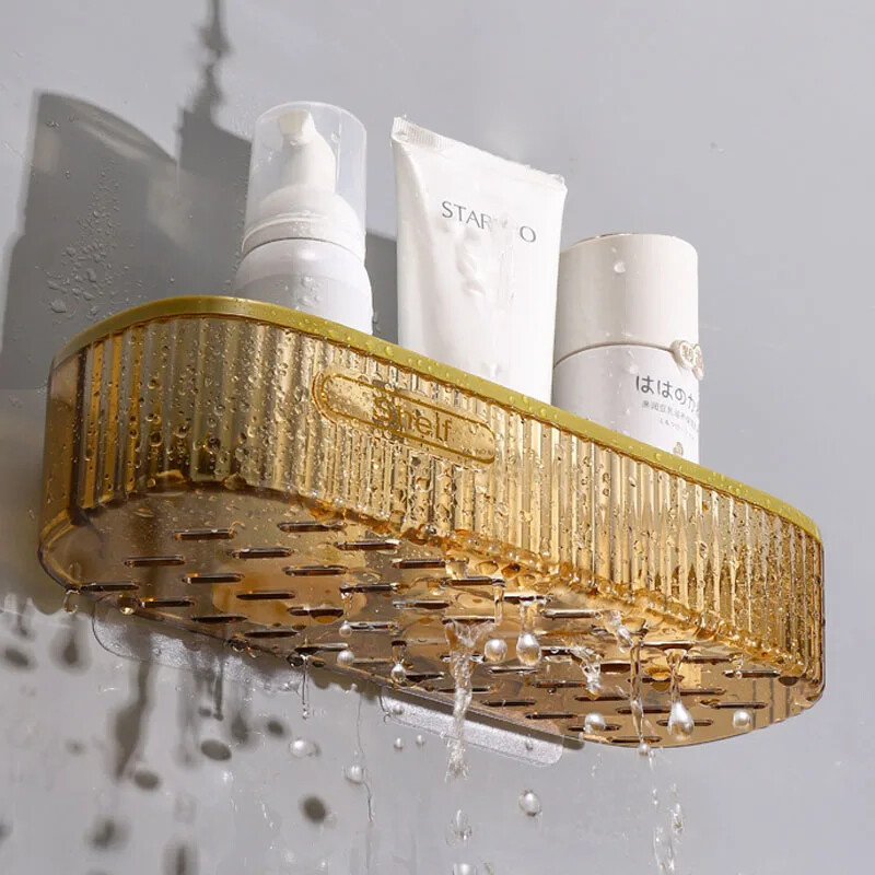 Puntsivabad vannitoariiulid riiulid Seinale kinnitatav šampoonihoidik köögihoidja jaoks Ruudukujuline akrüülvannihoidja tarvikud