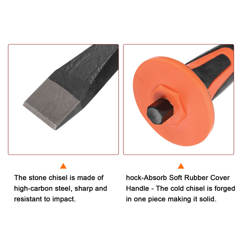 Müüritise peitel 9,8" 11,8" terava otsaga kivi 9,7" 11,4" lameda peaga kivimördiga kivitellistest peitel käekaitsega