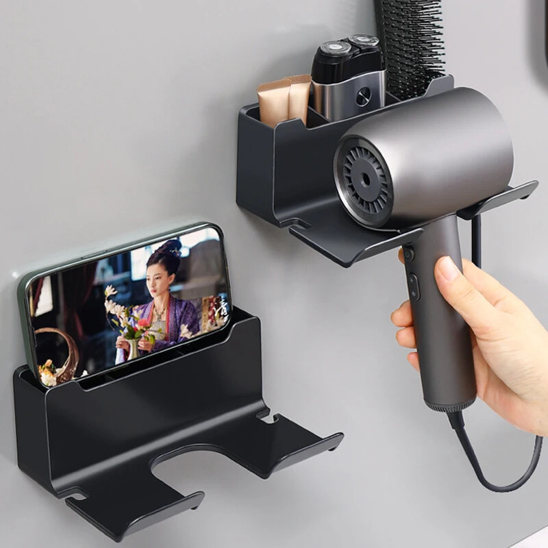 Držač sušila za kosu za Dyson kupaonske police Montaža na zid bez bušenja Sušilo za kosu Stalak za pohranu Organizator Plastična kutna polica