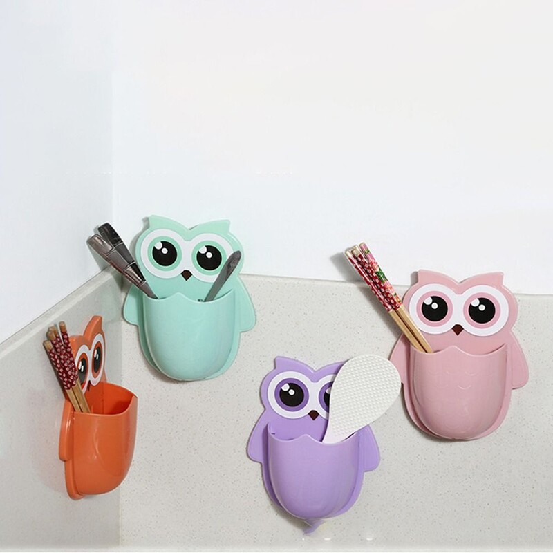 Dantų šepetėlio laikiklis Buitinė sienelė Lipni besiūlė pelėdų laikymo lentynėlė Barzdaskutė Organizatorius Nutekėjimo lentyna Vonios kambario priedai