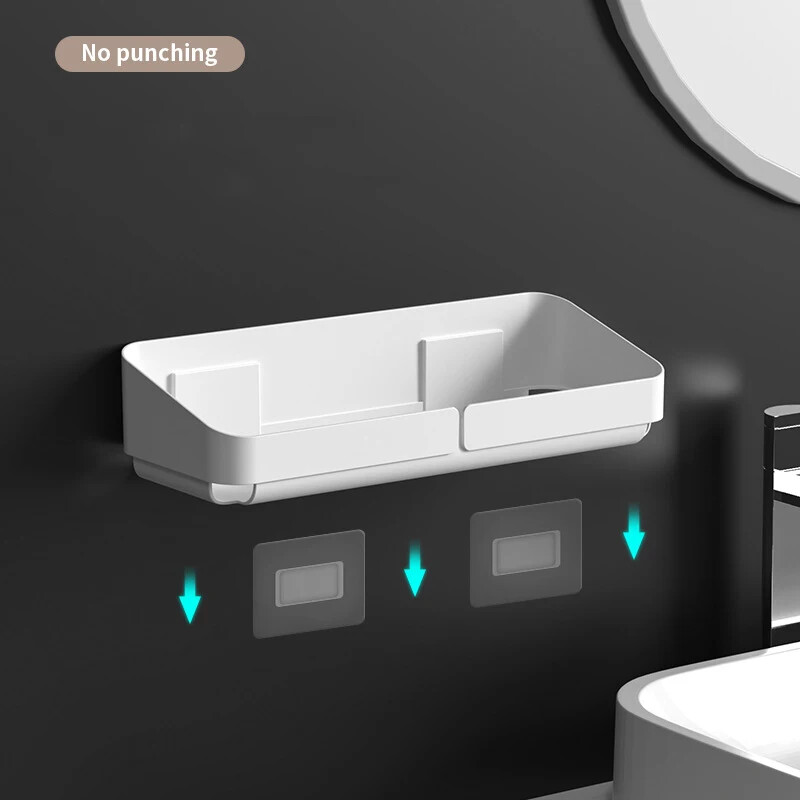 2024 Uus hoiuresti riiul seinavürtside organiseerija kosmeetika jaoks Vannituba ilma puurimiseta Köök Mugav dušitarvik