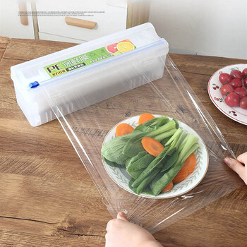 Στήριγμα ρολού μεμβράνης Food PE Wrap Cutter Οργανωτής κουζίνας Ρυθμιζόμενος διανομέας πλαστικού περιτυλίγματος Αλουμινόχαρτο κοπής Αποθήκευση Εργαλεία σπιτιού