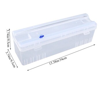 Безопасен 1 бр. Кухненски инструмент, регулируем с плъзгащ се нож Кутия за съхранение Пластмасова опаковка Дозатор Режещо фолио Държач за съхранение