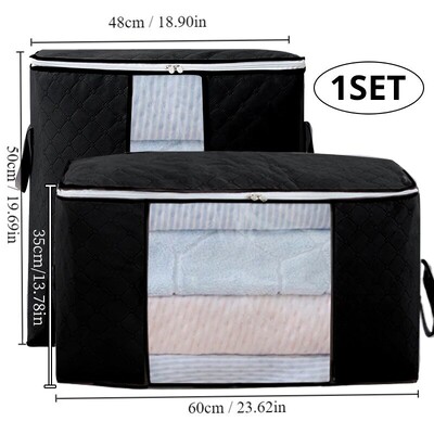 1 komplekt visuaalsete akendega Riiete hoiukotid Kokkupandavad riidest hoiukotid Hoiukonteinerid magamistoa korrastamiseks