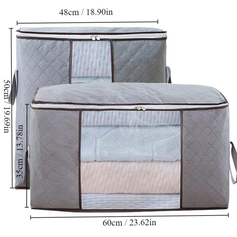 1 komplekt visuaalsete akendega Riiete hoiukotid Kokkupandavad riidest hoiukotid Hoiukonteinerid magamistoa korrastamiseks