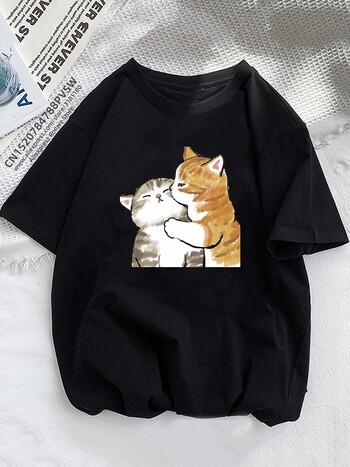 Kawaii Cat Cartoon Print T-shirt Γυναικείο Μπλουζάκι εξωτερικού εμπορίου Plus Size κοντομάνικο μπλουζάκι