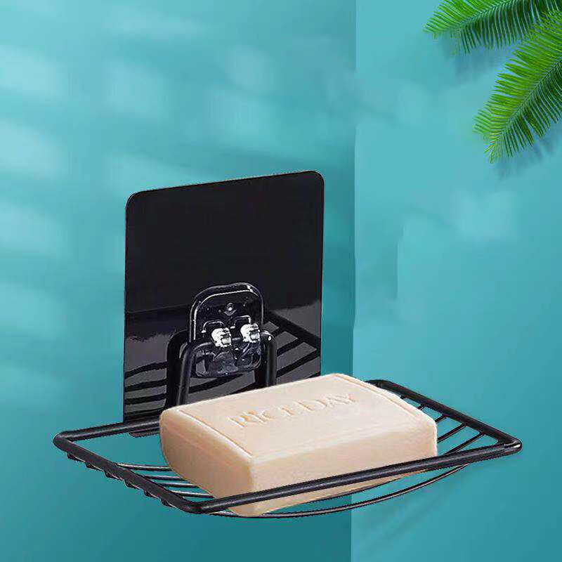 1 vnt. Nerūdijančio plieno muilo lentyna be štampavimo, be nagų vonios vieno sluoksnio kanalizacijos sienelės pakabinamas siurblys muilo dėžutė Lengva prabangi lentyna