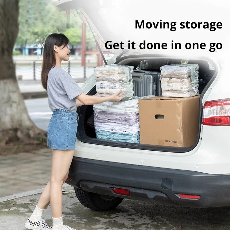 1 tk heleroheline vaakumkompressioonkott Puuvillase teki hoiukott riiete jaoks, riiete sorteerimine ja pakkimine