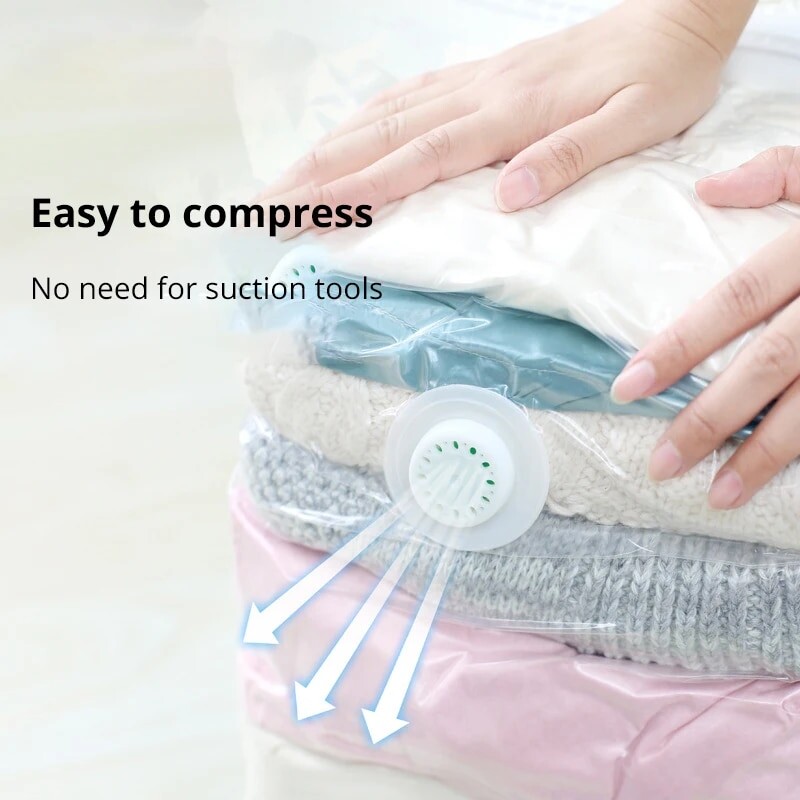 1 tk heleroheline vaakumkompressioonkott Puuvillase teki hoiukott riiete jaoks, riiete sorteerimine ja pakkimine