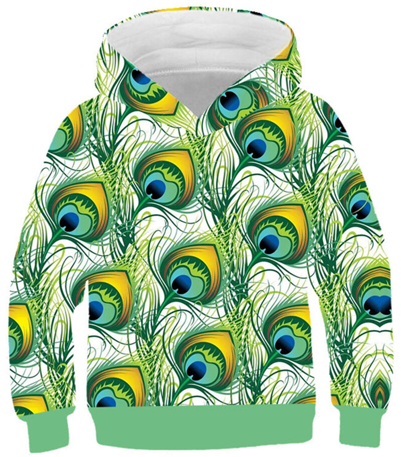 Vaikiškas megztinis rudens megztinis mėlynas universalus Europos ir Amerikos žiemos 3D skaitmeninis gyvūnų rašto megztinis su gobtuvu