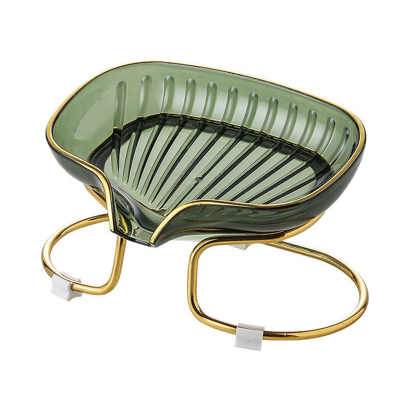 Fürdőszoba szappantartó Könnyű luxus WC zuhanyszappan tartó lefolyóvízzel Szappan tároló tok Tálca Tartály Fürdőszoba kütyü