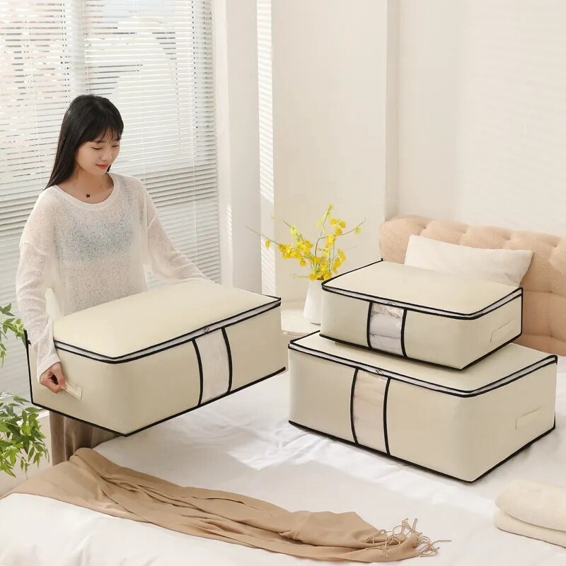 Namų apyvokos antklodžių laikymo krepšys Didelės talpos bagažo perkėlimas supakuoti krepšiai Spintos organizatorius Neaustinio audinio drabužių laikymo dėžutė
