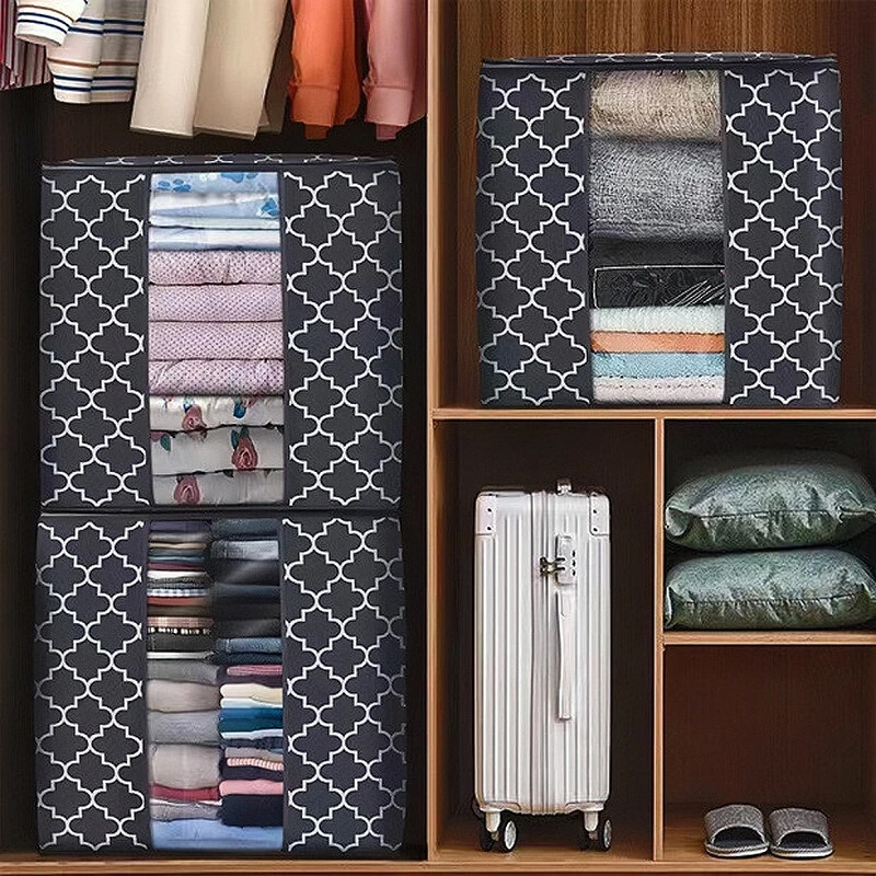 Kokkupandav riiete hoiukott koos käepidemega ja lukuga hoiukastiga Tolmukindel veekindel suure mahutavusega kodukapi korraldaja