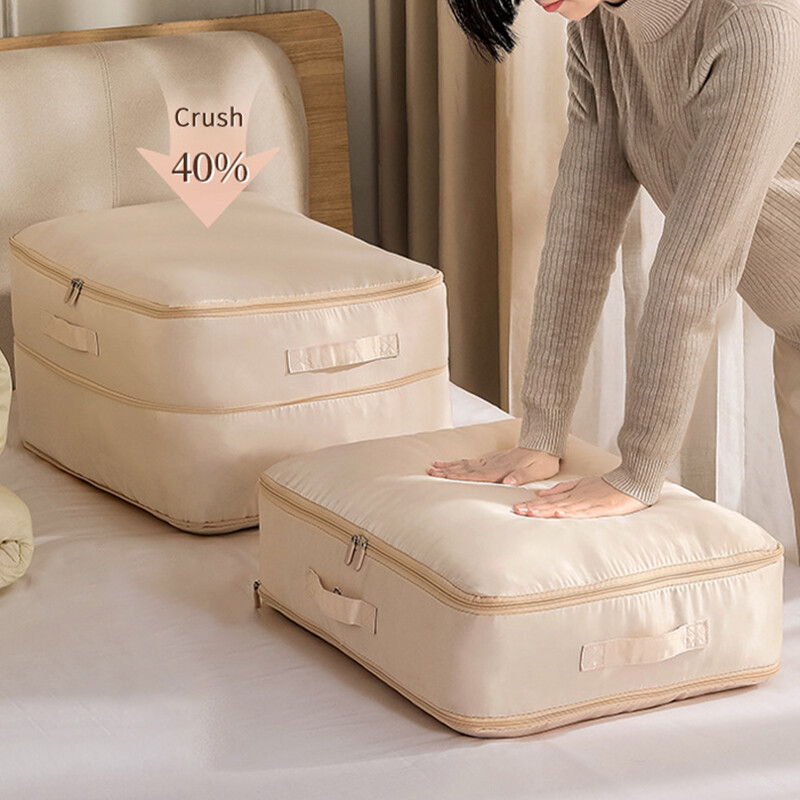 Ülimalt ruumisäästlik isesäästlik kokkusurutav abivahend tihendustekk-hoiukott Suure mahutavusega kapp-kapp-organisaatori hoiukott