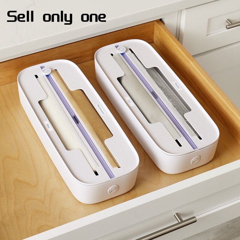 Sahtli toidupaki dosaator, fooliumi, plasti ja vahapaberi vahend köögi korraldamiseks