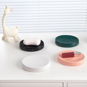 Nordic Bathroom Ceramic Soap Posh Hold Luxury Ασπρόμαυρο Ματ Στρογγυλό Κουτί Σαπουνιού Αρχική Ξενοδοχείο Ξενοδοχείο Διακόσμηση Αξεσουάρ Μπάνιου Ράφι