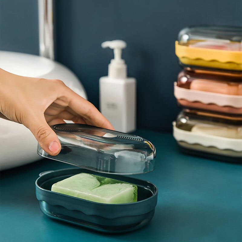 Vasă de săpun de călătorie, rezistentă la apă Suport portabil pentru săpun, cu uscare rapidă, cutie sigilată pentru recipiente pentru săpun, accesorii creative pentru baie pentru acasă