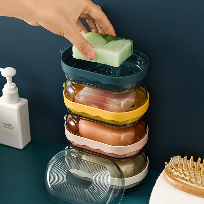 Vasă de săpun de călătorie, rezistentă la apă Suport portabil pentru săpun, cu uscare rapidă, cutie sigilată pentru recipiente pentru săpun, accesorii creative pentru baie pentru acasă