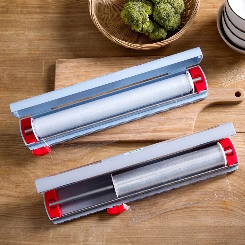 Plastikust kilelõikur toidukile lõikuri jaotur külmkapp magnetimemisega universaalne lõikekasti korduvtäidetav ümbrisjaotur