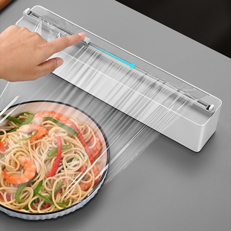 Plastikust ümbrise jaoturi pakkimine toidukilele hoiustamiskarbi hoidik puuvilja-riisi noodlite hoidmiseks