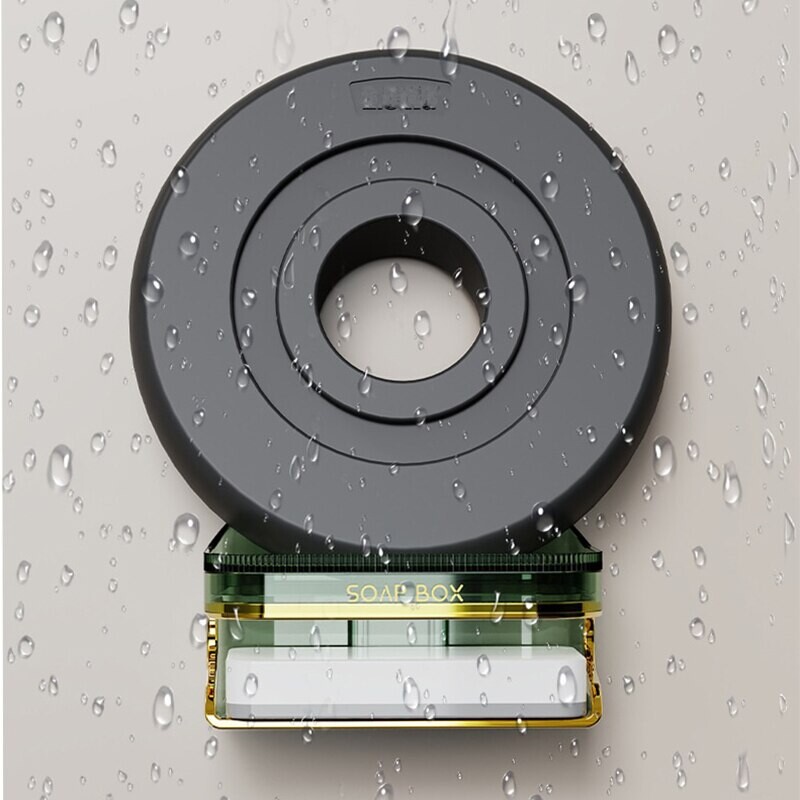 Elegantiškas muilo laikiklis su lipniu, montuojamas ant sienos, negręžiamas, nesikaupia vanduo, skirtas virtuvės ir vonios kambariui