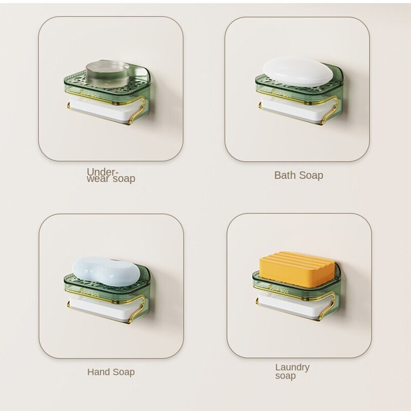 Elegantiškas muilo laikiklis su lipniu, montuojamas ant sienos, negręžiamas, nesikaupia vanduo, skirtas virtuvės ir vonios kambariui