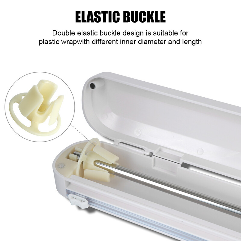 Köögitööriist Plastik ümbris Terav lõikur fooliumiga toidukilega ümbrise jaotur Punch-free Fixing toidupaki lõikuri vidinad