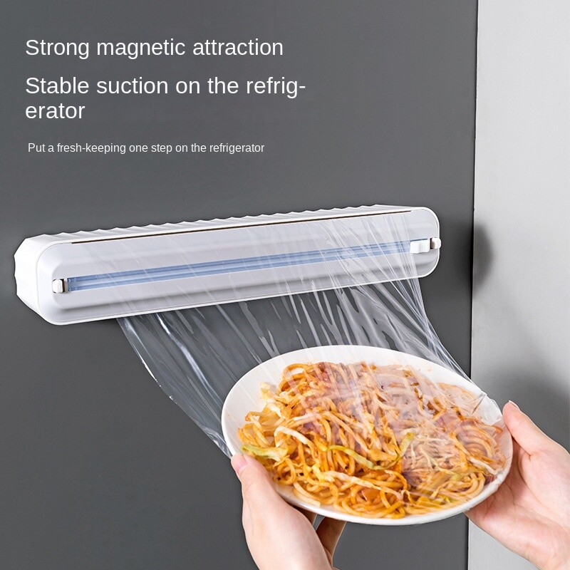 Plastikinis apvyniojimo pjaustytuvas Magnetinis šaldytuvas Virtuvė be plyšimo plastiko apvyniojimo dangtelis pjovimo dėžutės artefaktų pakabinamas laikiklis