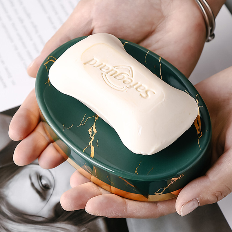 Posuda za sapun, Držač za sapun u obliku mramora. Posuda za spužvu za sapun Kutija za sapun Kutija za čuvanje za kupaonski tuš Kuhinjski sudoper - Mramorni izgled