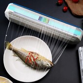 Κόφτης οικιακής μεμβράνης κουζίνας Δοχείο περιτυλίγματος φαγητού Ασφαλής επαναχρησιμοποιήσιμος μακράς διάρκειας ζωής Κόπτης μεμβράνης κασσίτερου Εργαλείο κουζίνας